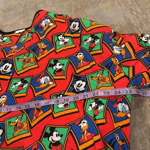 VTG Disney Reversible Sweatshirt AOP Donald Duck Mickey Mouse Puffer M / L Adult - Picture 10 of 12